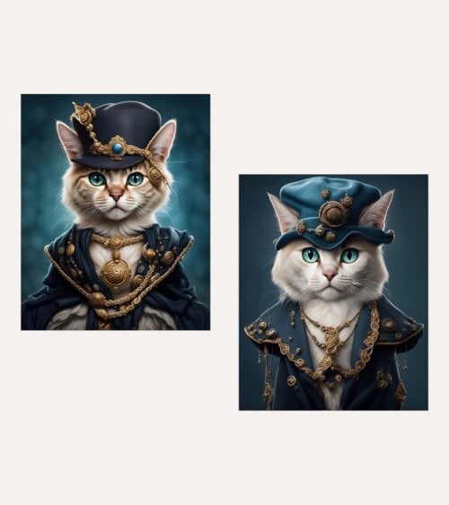 Cuadro Ilustración Gato de Lienzo