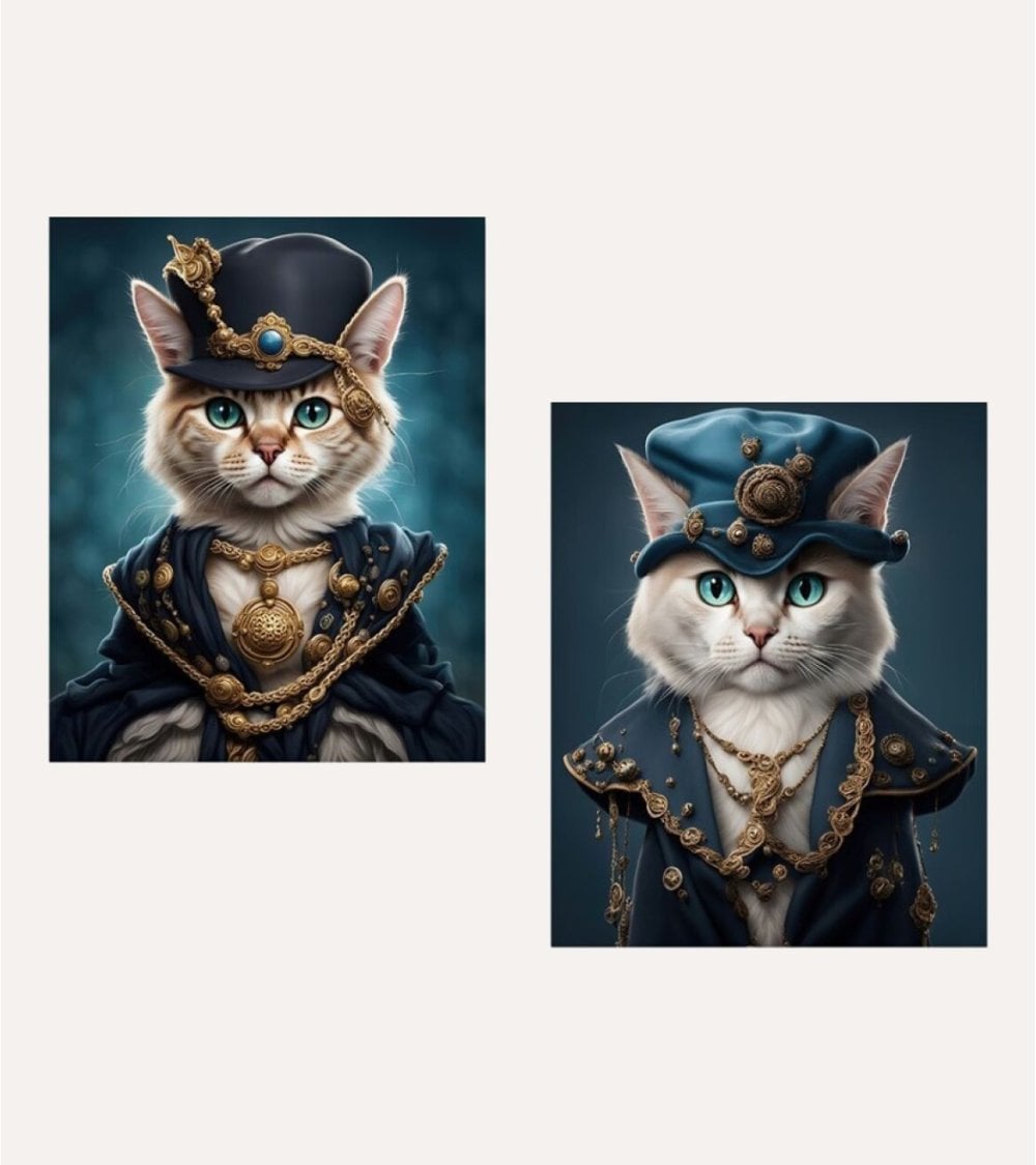 Cuadro Ilustración Gato de Lienzo