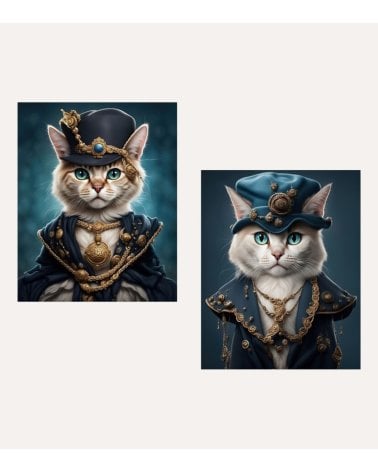 Cuadro Ilustración Gato de Lienzo