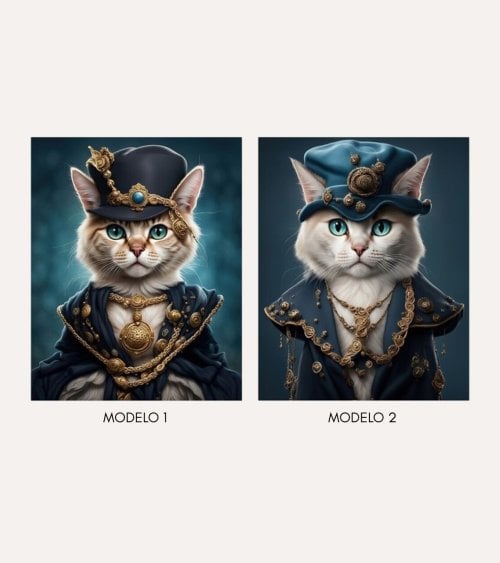 Cuadro Ilustración Gato de Lienzo