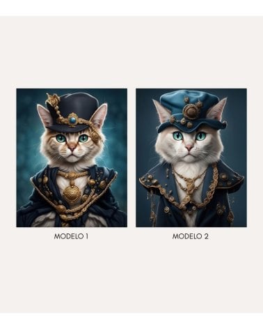 Cuadro Ilustración Gato de Lienzo