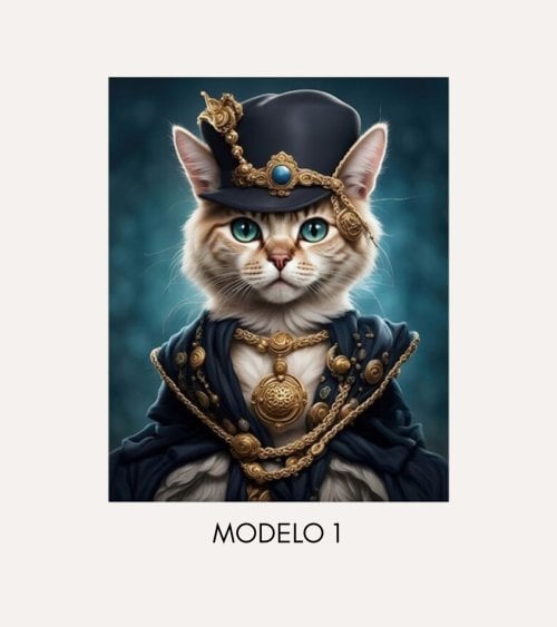 Cuadro Ilustración Gato de Lienzo