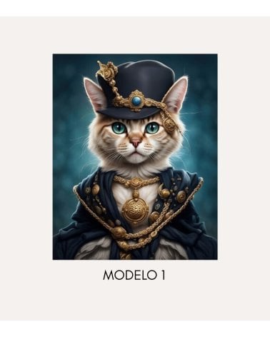 Cuadro Ilustración Gato de Lienzo