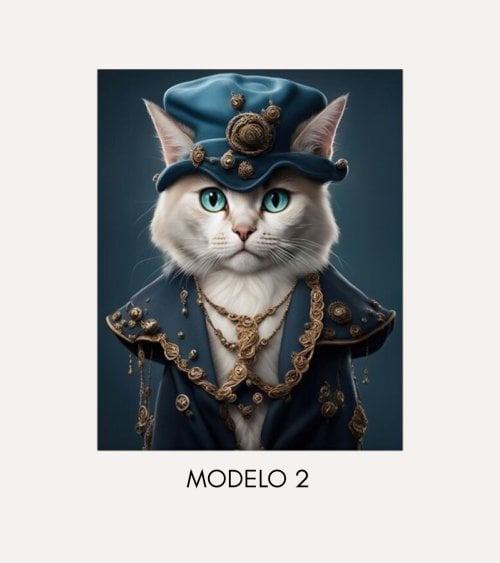 Cuadro Ilustración Gato de Lienzo