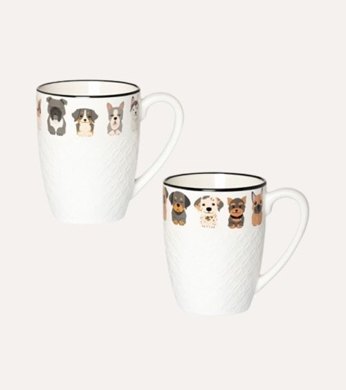 Taza Alta Perros Caricatura de Cerámica