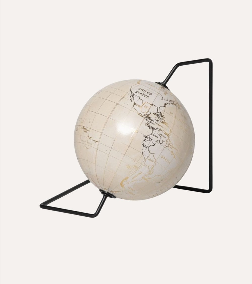 Globo Terraqueo Decorativo en L de Plástico y Metal