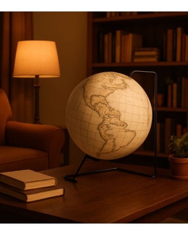 Globo Terraqueo Decorativo en L de Plástico y Metal