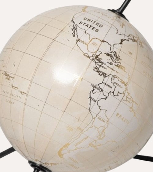 Globo Terraqueo Decorativo en L de Plástico y Metal