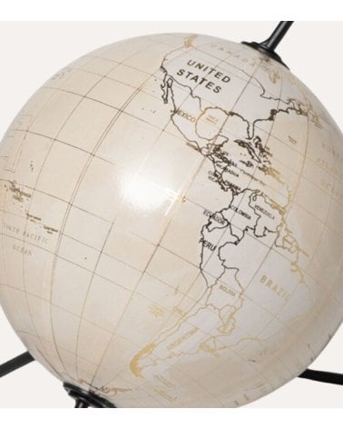 Globo Terraqueo Decorativo en L de Plástico y Metal