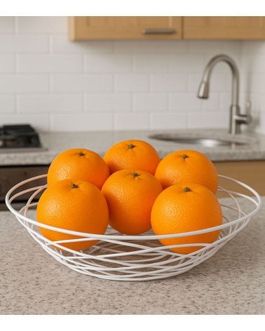 Naranja Decorativa Realista de Hierro y Plástico