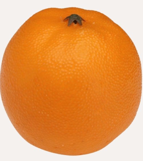 Naranja Decorativa Realista de Hierro y Plástico