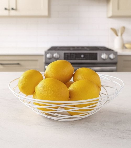 Limón Decorativo Realista de Hierro y Plástico