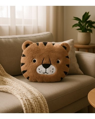 Cojín con Relleno de Tigre de Poliéster