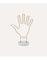 Joyero Metálico en Forma de Mano con Base de Piedra