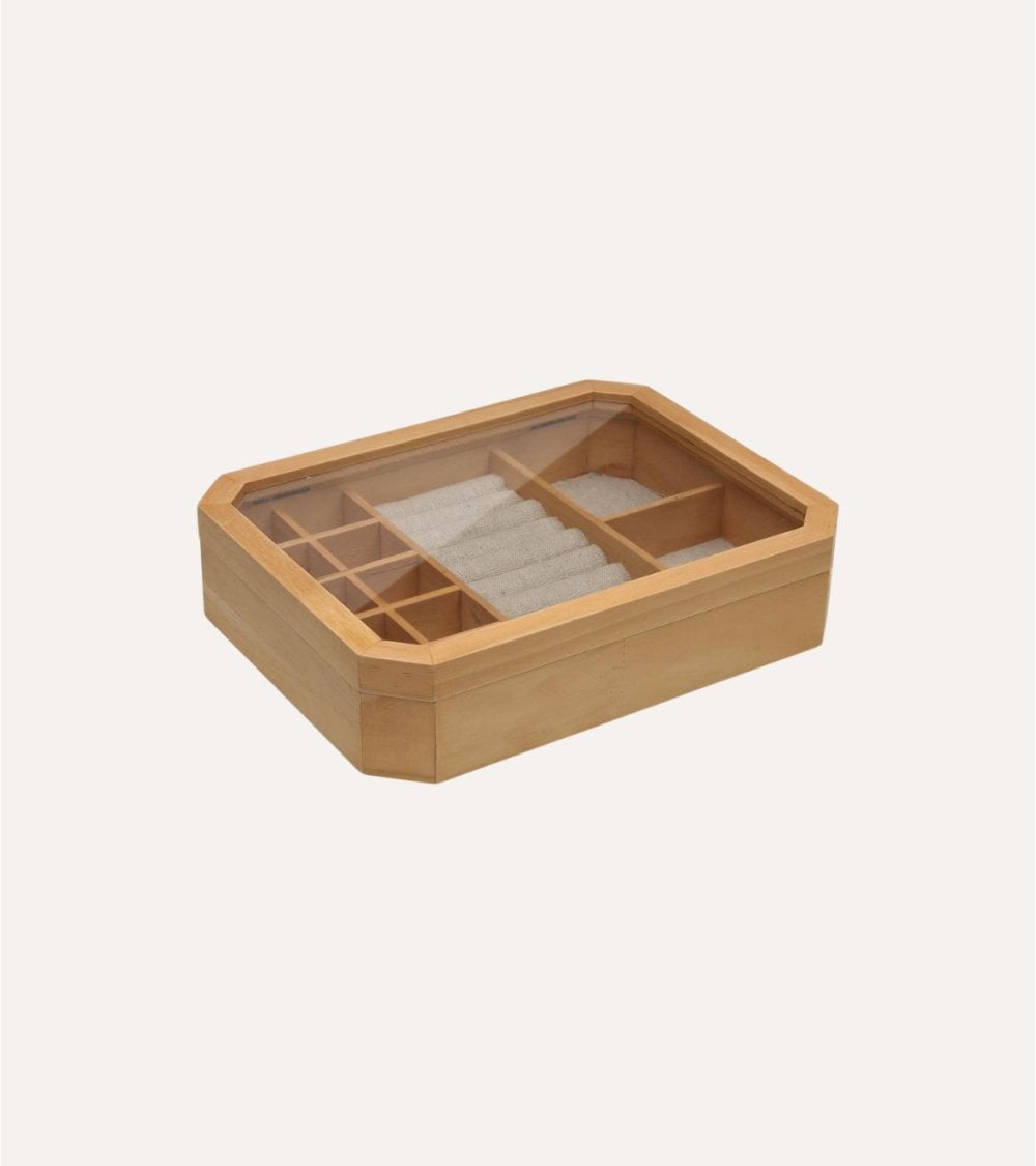 Joyero Eclipse de Madera con Tapa de Vidrio