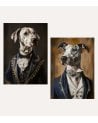 Cuadro Impreso Perro con Traje Clásico de Lienzo