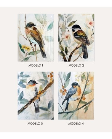 Cuadro Impreso Pájaro de Acuarela de Lienzo