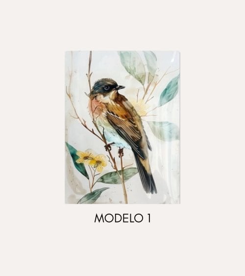 Cuadro Impreso Pájaro de Acuarela de Lienzo