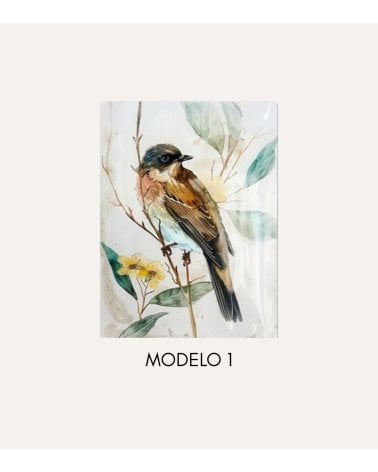 Cuadro Impreso Pájaro de Acuarela de Lienzo