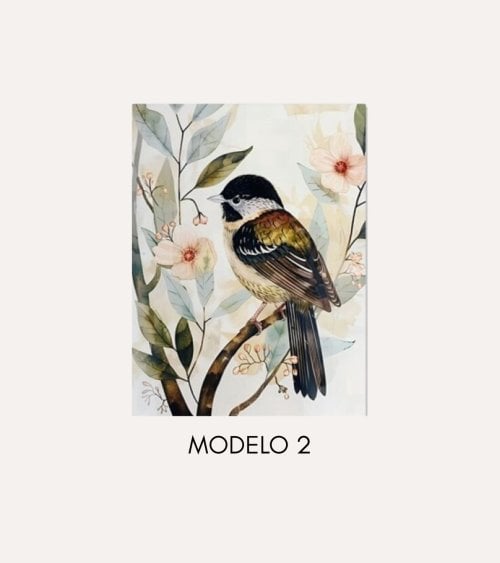 Cuadro Impreso Pájaro de Acuarela de Lienzo