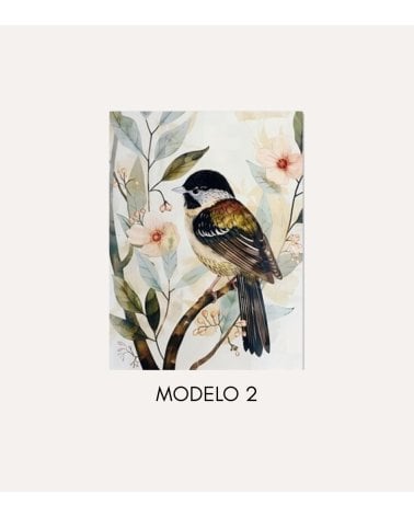 Cuadro Impreso Pájaro de Acuarela de Lienzo