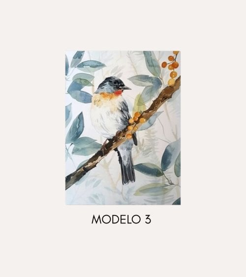 Cuadro Impreso Pájaro de Acuarela de Lienzo