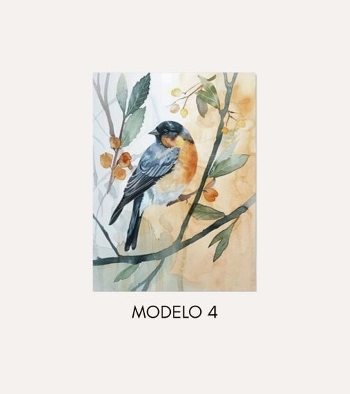 Cuadro Impreso Pájaro de Acuarela de Lienzo