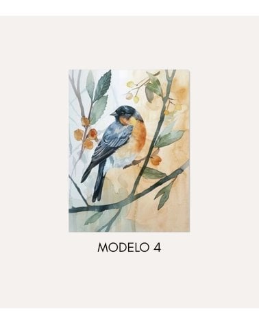 Cuadro Impreso Pájaro de Acuarela de Lienzo