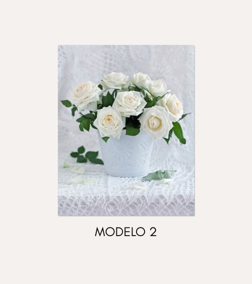 Cuadro Impreso Rosas Blancas de Lienzo