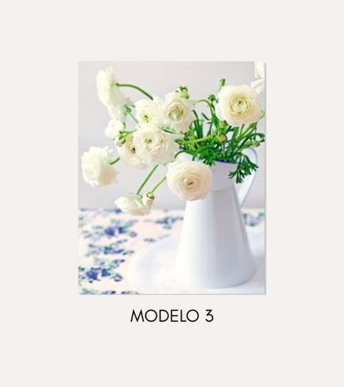 Cuadro Impreso Rosas Blancas de Lienzo