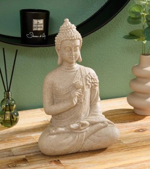 Figura Decorativa Buda Meditando de Poliresina