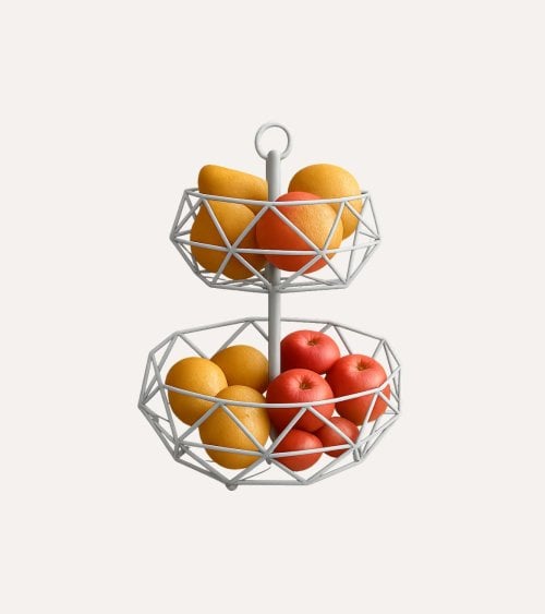 Frutero Redondo de 2 Alturas de Acero