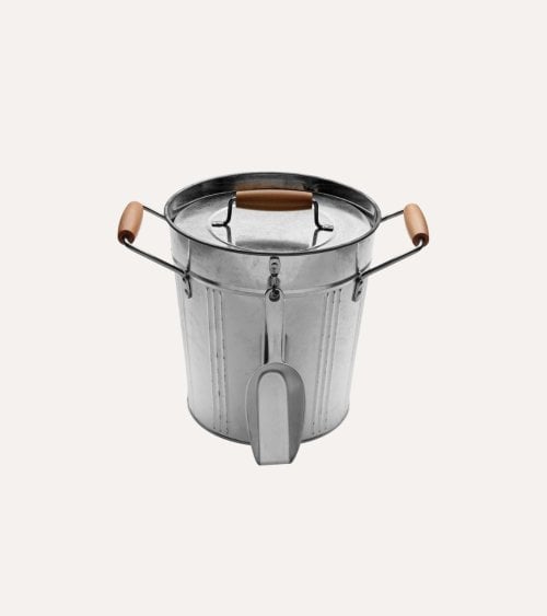 Cubo de Hielo con Tapa y Cuchara de acero