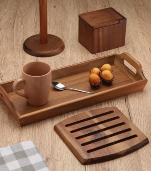 Portarrollos Wood de Madera de Acacia