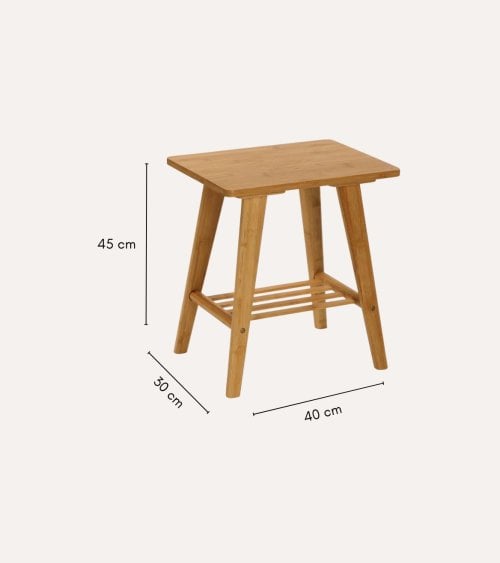 Mesa de Cafe Auxiliar con Balda Ural de Bambú