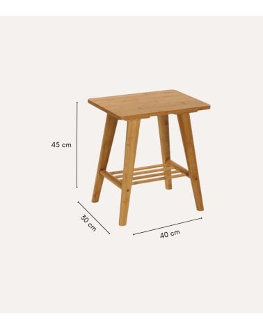 Mesa de Cafe Auxiliar con Balda Ural de Bambú