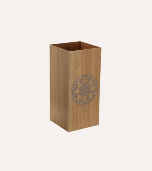 Paragüero Cuadrado con Mandala de Madera