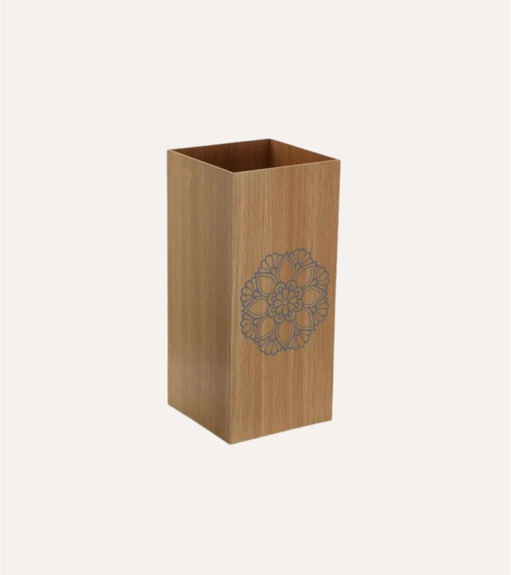 Paragüero Cuadrado con Mandala de Madera
