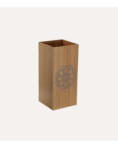Paragüero Cuadrado con Mandala de Madera