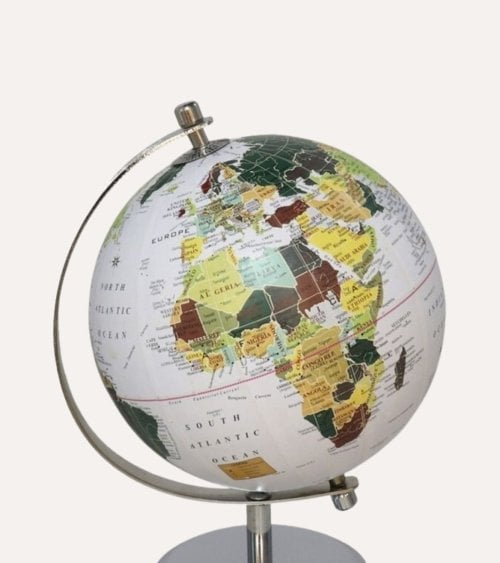 Globo Terráqueo Decorativo Life de Metal y Plástico