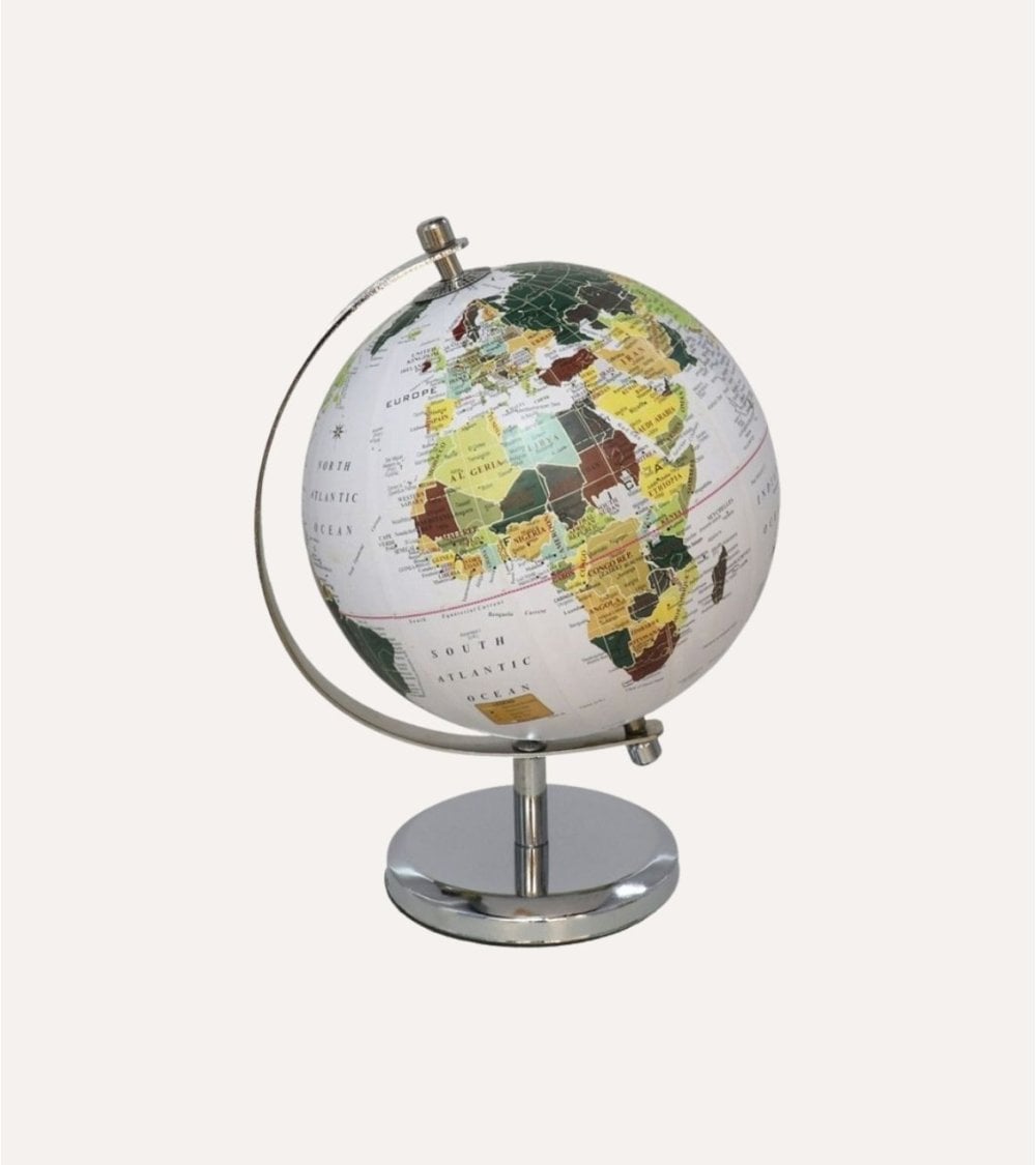 Globo Terráqueo Decorativo Life de Metal y Plástico