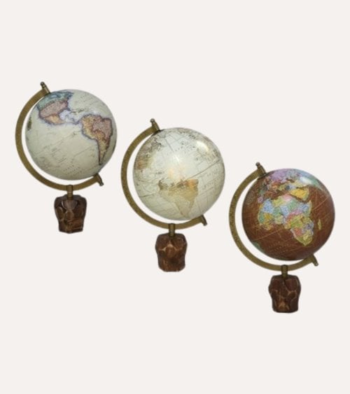 Globo Terráqueo Decorativo Odisea de Metal y Plástico