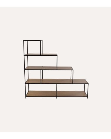 Estantería Escalonada de 4 Baldas de Madera