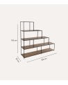 Estantería Escalonada de 4 Baldas de Madera
