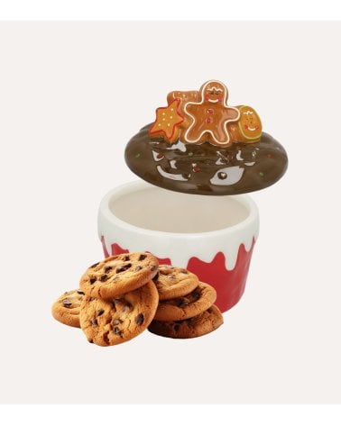 Tarro para Galletas de Cupcake Navideño de Cerámica