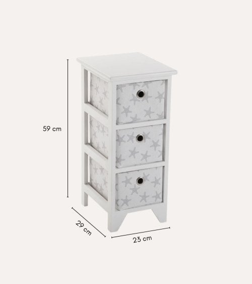Cajonera Estrellas con 3 Cestas de Almacenamiento