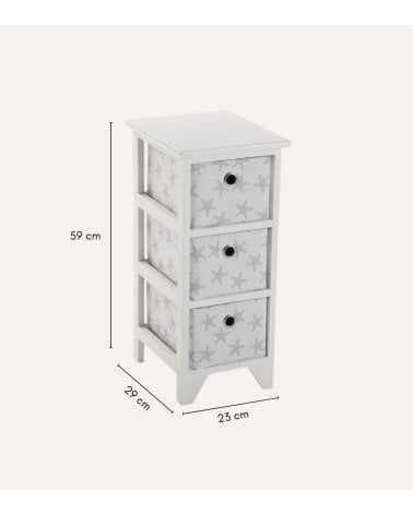 Cajonera Estrellas con 3 Cestas de Almacenamiento