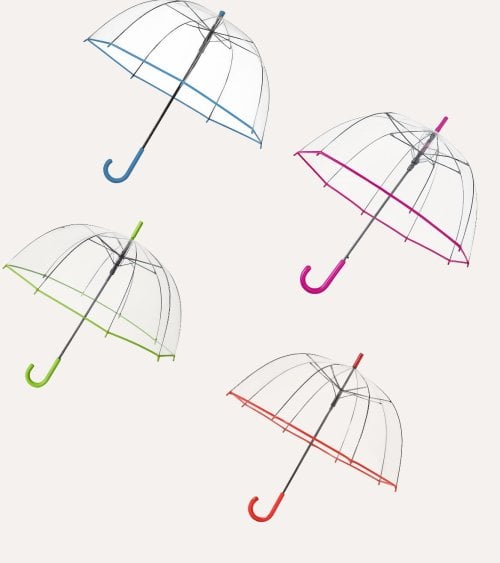 Paraguas Transparente de Plástico y Metal