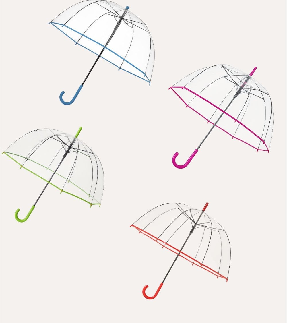 Paraguas Transparente de Plástico y Metal