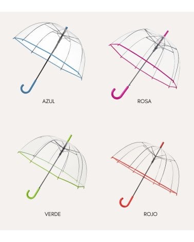 Paraguas Transparente de Plástico y Metal